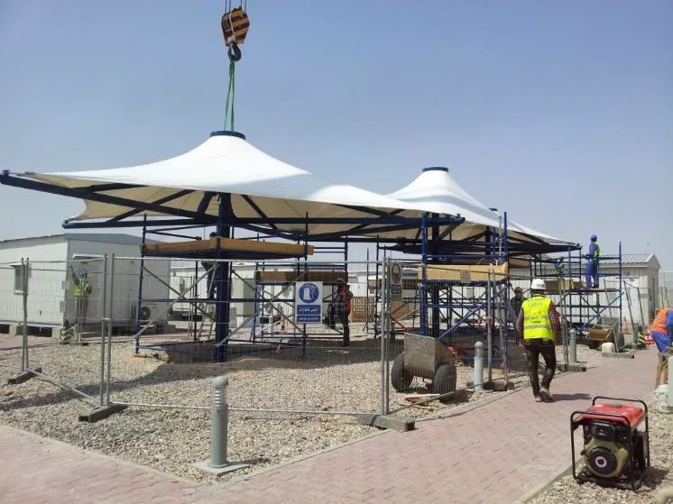 ROO-HQ Phase One – Camp Tensile Canopies Installation Image